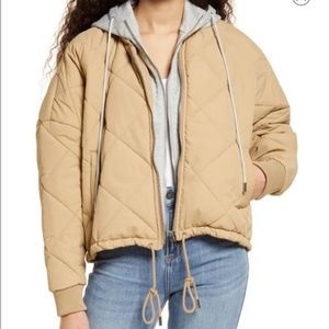 BLANKNYC Hooded quilted jacket Lined Double Zipper